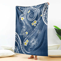Polynesia Tribal Blanket Deep Blue Plumeria Tentacles LT7 - Polynesian Pride