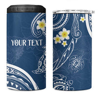 Polynesia Tribal 4 in 1 Can Cooler Tumbler Deep Blue Plumeria Tentacles LT7 One Size: 16 oz Blue - Polynesian Pride