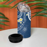 Polynesia Tribal 4 in 1 Can Cooler Tumbler Deep Blue Plumeria Tentacles LT7 - Polynesian Pride