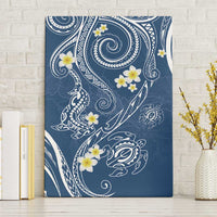Polynesia Tribal Canvas Wall Art Deep Blue Plumeria Tentacles LT7 Without Frame Blue - Polynesian Pride