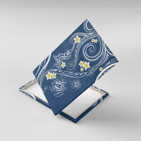 Polynesia Tribal Canvas Wall Art Deep Blue Plumeria Tentacles LT7 With Frame Blue - Polynesian Pride