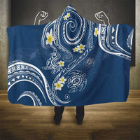 Polynesia Tribal Hooded Blanket Deep Blue Plumeria Tentacles LT7 - Polynesian Pride