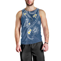 Polynesia Tribal Men Tank Top Deep Blue Plumeria Tentacles LT7 - Polynesian Pride
