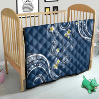 Polynesia Tribal Quilt Deep Blue Plumeria Tentacles