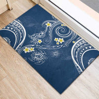 Polynesia Tribal Rubber Doormat Deep Blue Plumeria Tentacles LT7 - Polynesian Pride