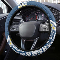 Polynesia Tribal Steering Wheel Cover Deep Blue Plumeria Tentacles LT7 - Polynesian Pride