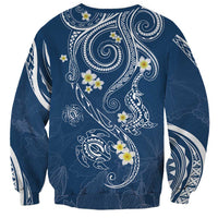 Polynesia Tribal Sweatshirt Deep Blue Plumeria Tentacles LT7 - Polynesian Pride