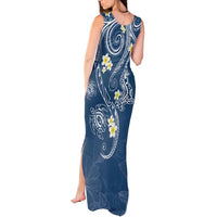 Polynesia Tribal Tank Maxi Dress Deep Blue Plumeria Tentacles LT7 - Polynesian Pride
