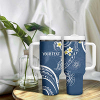 Polynesia Tribal Tumbler With Handle Deep Blue Plumeria Tentacles LT7 - Polynesian Pride