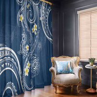 Polynesia Tribal Window Curtain Deep Blue Plumeria Tentacles LT7 - Polynesian Pride