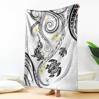 Polynesia Tribal Blanket White Plumeria Tentacles LT7 - Polynesian Pride