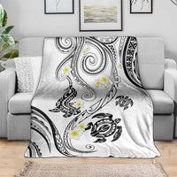 Polynesia Tribal Blanket White Plumeria Tentacles LT7 - Polynesian Pride