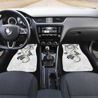 Polynesia Tribal Car Mats White Plumeria Tentacles LT7 Set 2pcs - Front White - Polynesian Pride