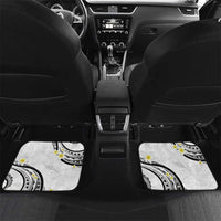 Polynesia Tribal Car Mats White Plumeria Tentacles LT7 Set 2pcs - Back White - Polynesian Pride