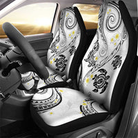 Polynesia Tribal Car Seat Cover White Plumeria Tentacles