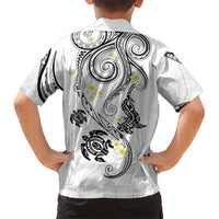 Polynesia Tribal Hawaiian Shirt White Plumeria Tentacles LT7 - Polynesian Pride