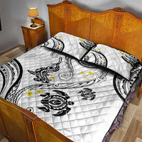 Polynesia Tribal Quilt Bed Set White Plumeria Tentacles LT7 - Polynesian Pride