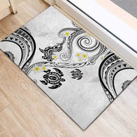 Polynesia Tribal Rubber Doormat White Plumeria Tentacles LT7 - Polynesian Pride