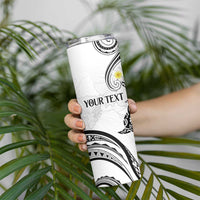 Polynesia Tribal Skinny Tumbler White Plumeria Tentacles