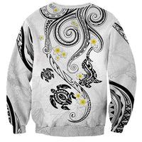 Polynesia Tribal Sweatshirt White Plumeria Tentacles LT7 - Polynesian Pride