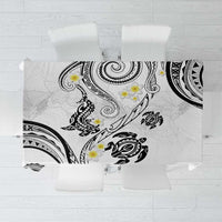 Polynesia Tribal Tablecloth White Plumeria Tentacles LT7 White - Polynesian Pride