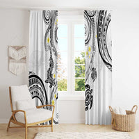 Polynesia Tribal Window Curtain White Plumeria Tentacles LT7 - Polynesian Pride