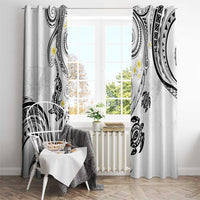 Polynesia Tribal Window Curtain White Plumeria Tentacles LT7 - Polynesian Pride