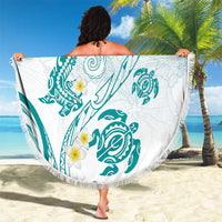 Polynesia Tribal Beach Blanket Teal Plumeria Tentacles LT7 - Polynesian Pride