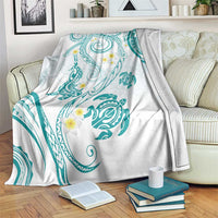 Polynesia Tribal Blanket Teal Plumeria Tentacles LT7 Teal - Polynesian Pride