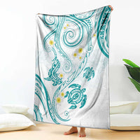 Polynesia Tribal Blanket Teal Plumeria Tentacles LT7 - Polynesian Pride