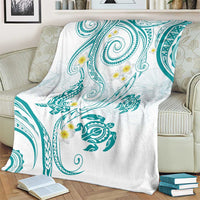 Polynesia Tribal Blanket Teal Plumeria Tentacles LT7 - Polynesian Pride