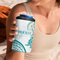 Polynesia Tribal 4 in 1 Can Cooler Tumbler Teal Plumeria Tentacles LT7 - Polynesian Pride