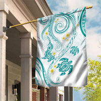 Polynesia Tribal Garden Flag Teal Plumeria Tentacles LT7 House Flag Teal - Polynesian Pride
