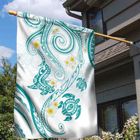 Polynesia Tribal Garden Flag Teal Plumeria Tentacles LT7 - Polynesian Pride