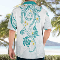 Polynesia Tribal Hawaiian Shirt Teal Plumeria Tentacles LT7 - Polynesian Pride