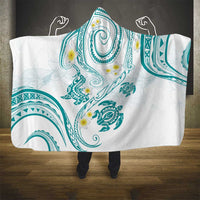 Polynesia Tribal Hooded Blanket Teal Plumeria Tentacles LT7 - Polynesian Pride