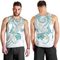 Polynesia Tribal Men Tank Top Teal Plumeria Tentacles LT7 - Polynesian Pride