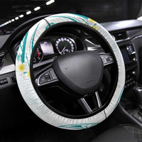 Polynesia Tribal Steering Wheel Cover Teal Plumeria Tentacles LT7 Universal Fit Teal - Polynesian Pride