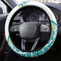 Polynesia Tribal Steering Wheel Cover Teal Plumeria Tentacles LT7 - Polynesian Pride