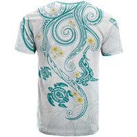 Polynesia Tribal T Shirt Teal Plumeria Tentacles