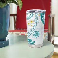 Polynesia Tribal Tumbler Cup Teal Plumeria Tentacles LT7 - Polynesian Pride
