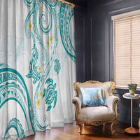 Polynesia Tribal Window Curtain Teal Plumeria Tentacles LT7 - Polynesian Pride