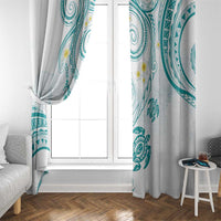 Polynesia Tribal Window Curtain Teal Plumeria Tentacles LT7 - Polynesian Pride