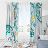 Polynesia Tribal Window Curtain Teal Plumeria Tentacles LT7 - Polynesian Pride