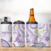 Polynesia Tribal 4 in 1 Can Cooler Tumbler Lilac Plumeria Tentacles LT7 - Polynesian Pride