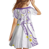Polynesia Tribal Family Matching Off The Shoulder Long Sleeve Dress and Hawaiian Shirt Lilac Plumeria Tentacles