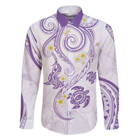 Polynesia Tribal Family Matching Puletasi and Hawaiian Shirt Lilac Plumeria Tentacles