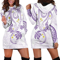 Polynesia Tribal Hoodie Dress Lilac Plumeria Tentacles LT7 - Polynesian Pride