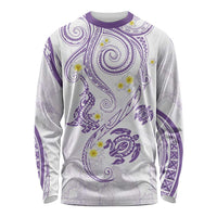 Polynesia Tribal Long Sleeve Shirt Lilac Plumeria Tentacles LT7 Unisex Lilac - Polynesian Pride