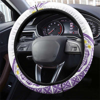 Polynesia Tribal Steering Wheel Cover Lilac Plumeria Tentacles LT7 - Polynesian Pride